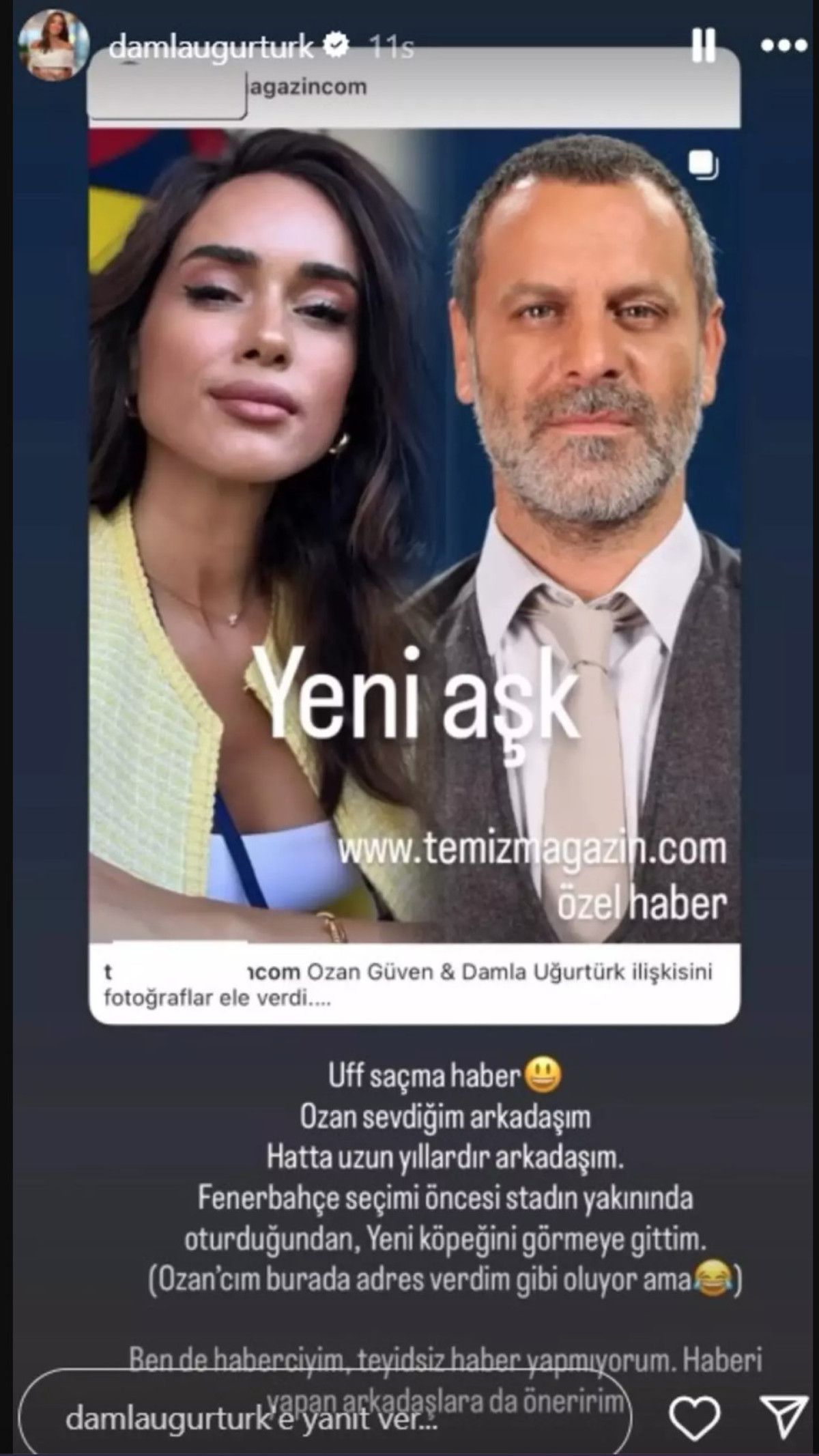 Ozan Güven yeni sevgili yaptı iddiası! Spiker Damla Uğurtürk cevap verdi Ozan Güven yeni sevgili yaptı iddiası! Spiker Damla Uğurtürk cevap verdi