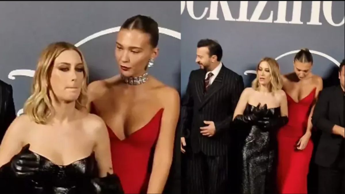 Hazal Kaya ve Melisa Döngel galada yer krizi yaşadı Hazal Kaya ve Melisa Döngel galada yer krizi yaşadı